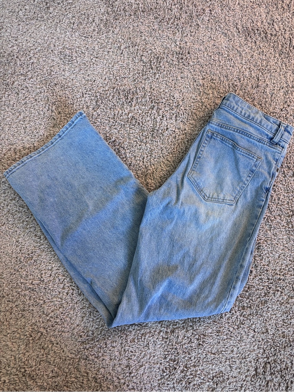 H&M Light Blue Denim High-Rise Straight Jeans